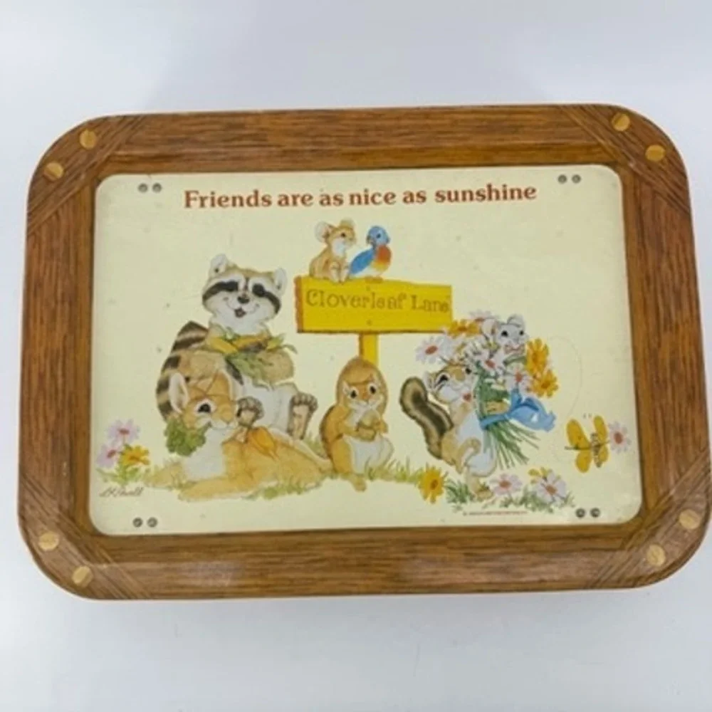 Vintage Holly Hobbie & Cloverleaf Lane Metal TV Trays Set of 2 70s Decor